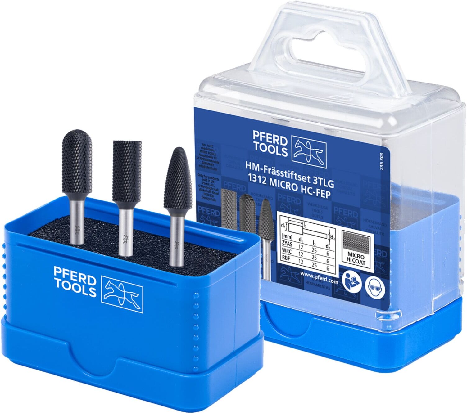 PFERD Tungsten carbide burrs 1312 MICRO 3tlg HC-FEP (21901313)
