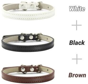 Uplifted Finds 3 Piece Soft PU Leather Cat Collar Set 1 m