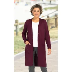 Baumwoll-Strickjacke in brombeer in Größe 44/46 von DW-Shop, Brombeer, 44/46