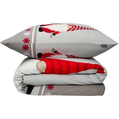Bettwäsche SCHIESSER "Balduin aus weichem Baumwoll-Feinbiber mit Winterprint", grau, B/L: 135cm x 200cm, 1 Stk., 1 Stk., Feinbiber, B/L: 80cm x 80cm, 2 Stk., Feinbiber, Obermaterial: 100% Baumwolle, Bettwäsche, Bettwäsche, OEKO-TEX MADE IN GREEN