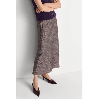 Midirock RICHROYAL, Damen, Gr. 42, braun (hazel), Web, Obermaterial: 100% Polyester, A-Linie knöchelfrei, Röcke