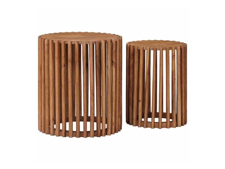vidaXL Beistelltisch Handgefertigtes Beistelltisch-Set 2 stk. braun (2-St)