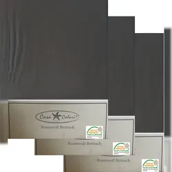 3x klassisches Haustuch, Betttuch, Bettlaken, OHNE Spanngummi, 150x250 cm, Farbe: grau, 100% Baumwolle