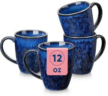 vancasso STARRY Stoneware 4-Piece Coffee Mug Set 12oz/16oz