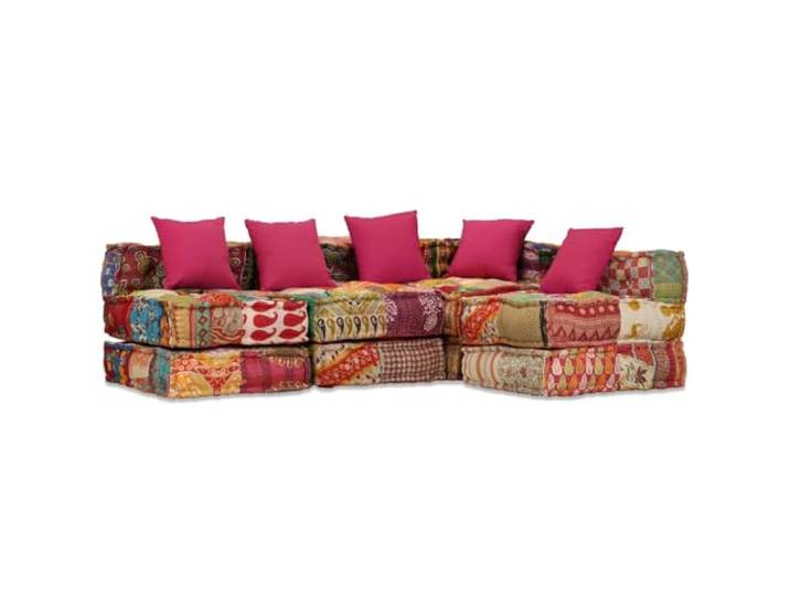 vidaXL 4-Sitzer Modularer Pouf Patchwork Stoff