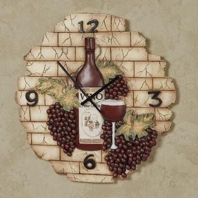 Touch of Class Vino Italiano Wall Clock Multi Earth , Multi Earth