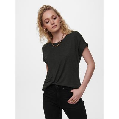 ONLY "ONLMOSTER – T-Shirt mit melierter Optik und elastischem Material" meliert, casual, lässig geschnitten, Viskosemischung, Rundhals