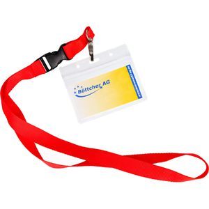 Webbomb Kartenhalter 6675, PVC, mit Textilband, für 1 Karte, rot