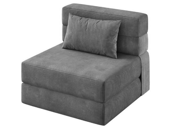 Canapé-lit Pliant-SALUT-3 en 1-Fauteuil-lit Convertible Pliable-Fauteuil Lit Pliant 1 Place Chauffeuse Et Siège d'Appoint-GRIS