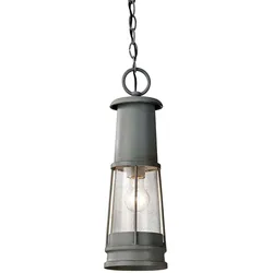 Außenleuchte Kettenlaterne Industrie-Design Pendellampe ALU Glas D 14,6 cm