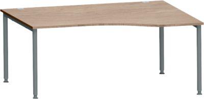 Schäfer Shop Genius Freiformschreibtisch MODENA FLEX, Ansatz links B 1800 mm, weiß/anthrazi