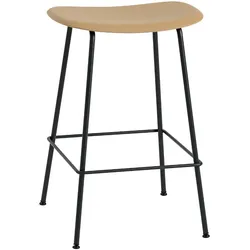 Muuto Fiber Barhocker ohne Rückenlehne, tube base, höhe 65 cm, ochre / schwarz