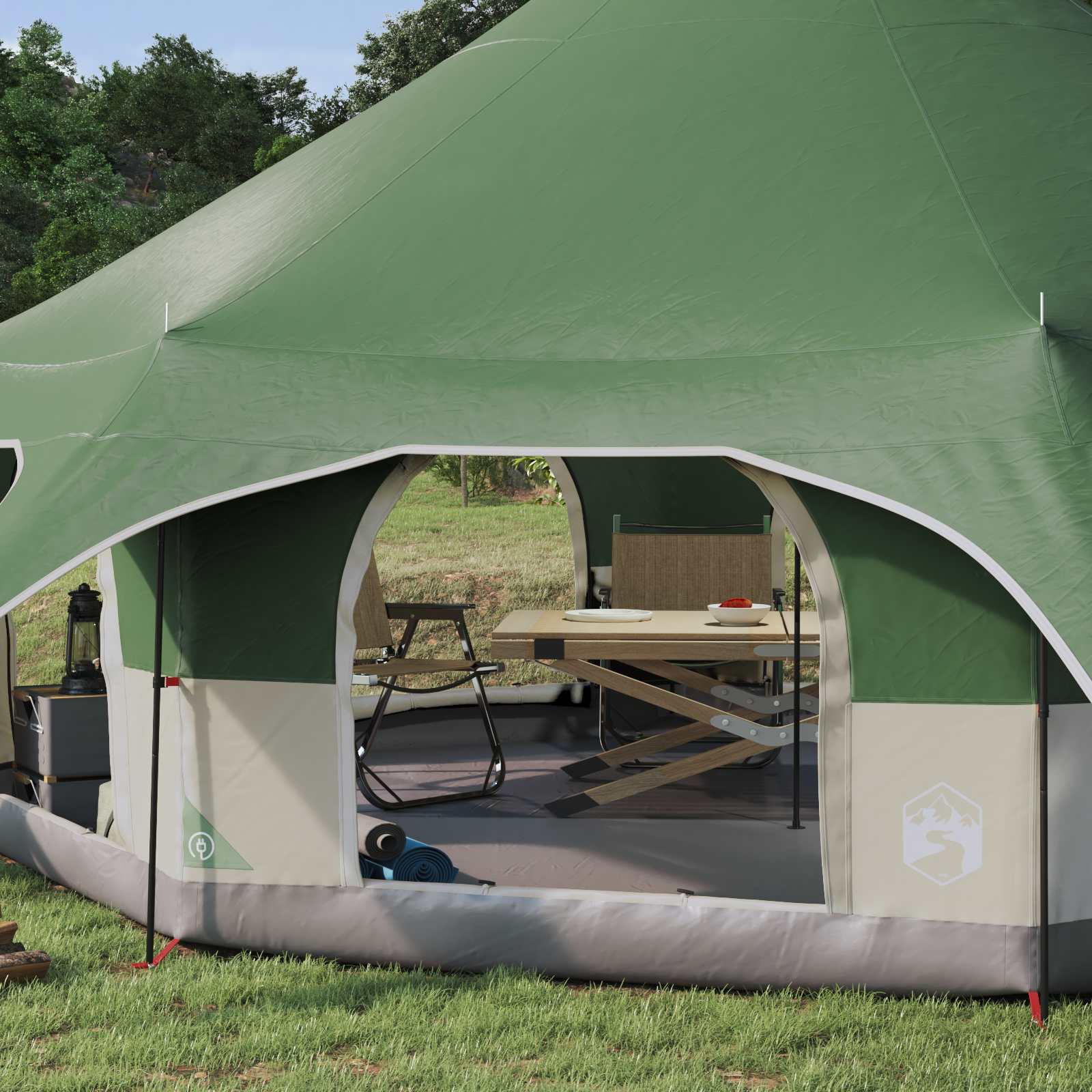 vidaXL Tente familiale 10 personne Vert