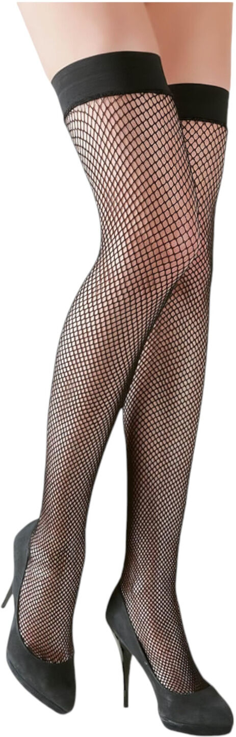 Cottelli - Black Fishnet Thigh-High Stockings - M
