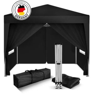 Kronenburg Pavillon 312, schwarz, 2 x 2m, höhenverstellbar, wasserdicht, faltbar
