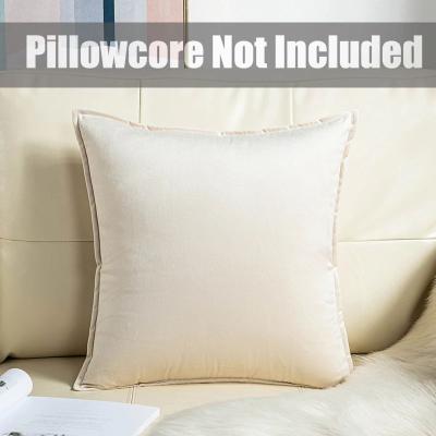 Uplift Treasures Super Soft Velvet Cushion Cover Solid Color Decorative Pillow Cover ivory 19.69 In 19.69 In