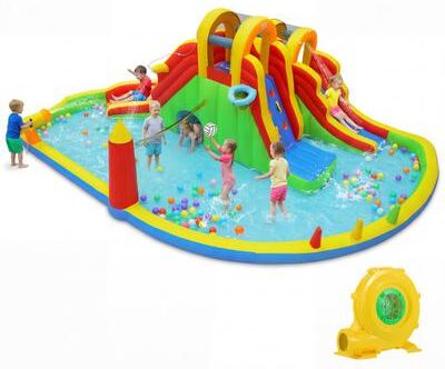 Costway 8-in-1 Giant Bounce House with 2 Long Slides for Yard Party with 780W Blower