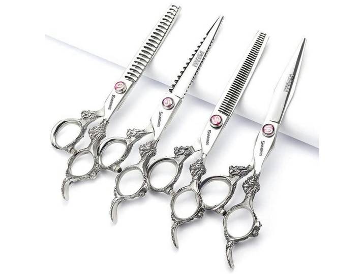 Friseurscheren Set 4-teilig Edelstahl 16.5 cm, Silberfarben, Metall, 6x1x17.7 cm, Freizeit & Co, Wellness & Gesundheit, Körperpflege