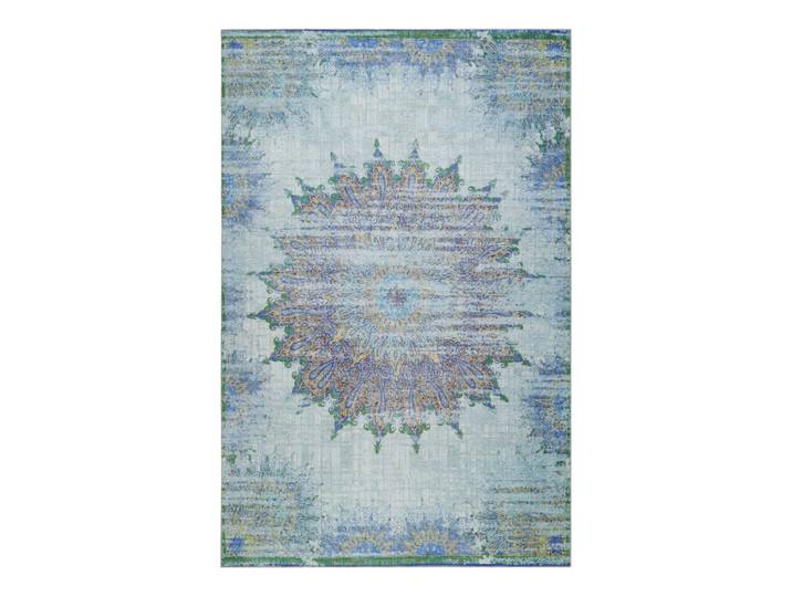 Tapis plat motif oriental vintage bleu 140x200