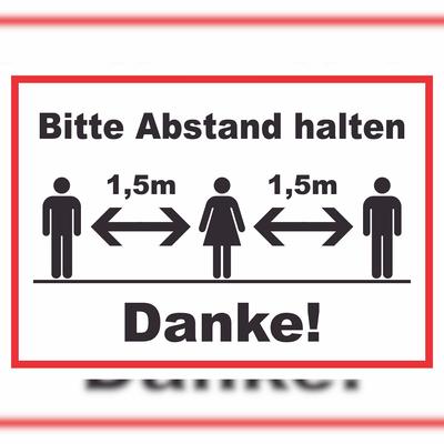 HB-Druck Bitte 1,5 m Absatnd halten Schild A3 (297x420mm)