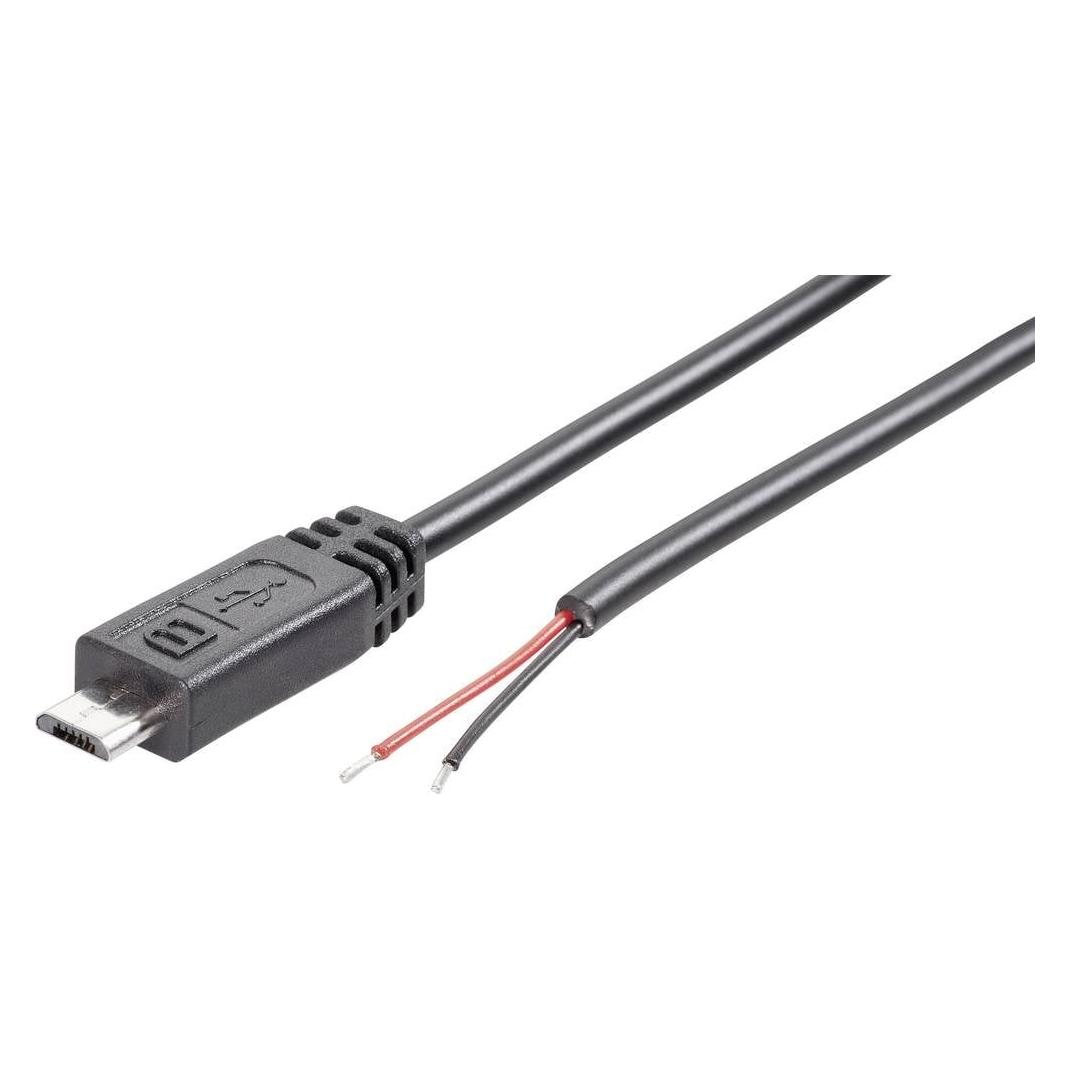 BKL Electronic Konfektionierter Micro USB-B Stecker mit offenem Kabelende Stecker, gerade 10080 (10080100)