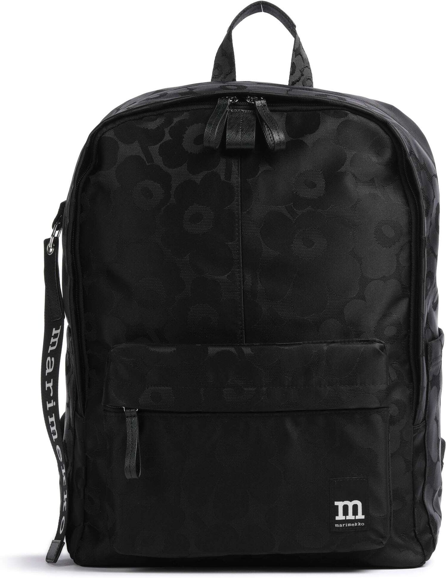 Marimekko Zip Top Unikko Rucksack, schwarz