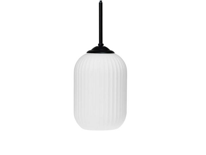 Suspension en verre et métal noir mat