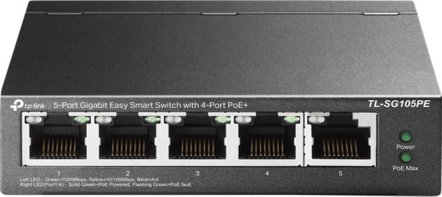 TP-Link TL-SG105PE Switch met 5 poorten en PoE ondersteuning