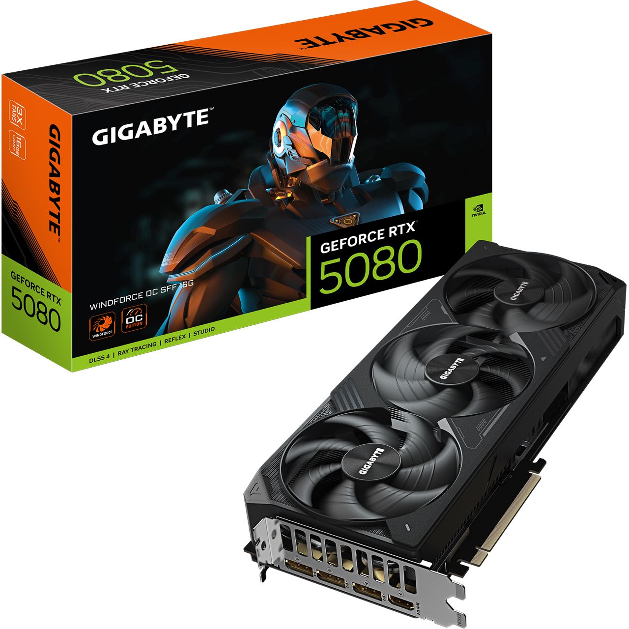 16GB Gigabyte GeForce RTX 5080 Windforce OC SFF Aktiv PCIe 5.0 x16 (Retail)