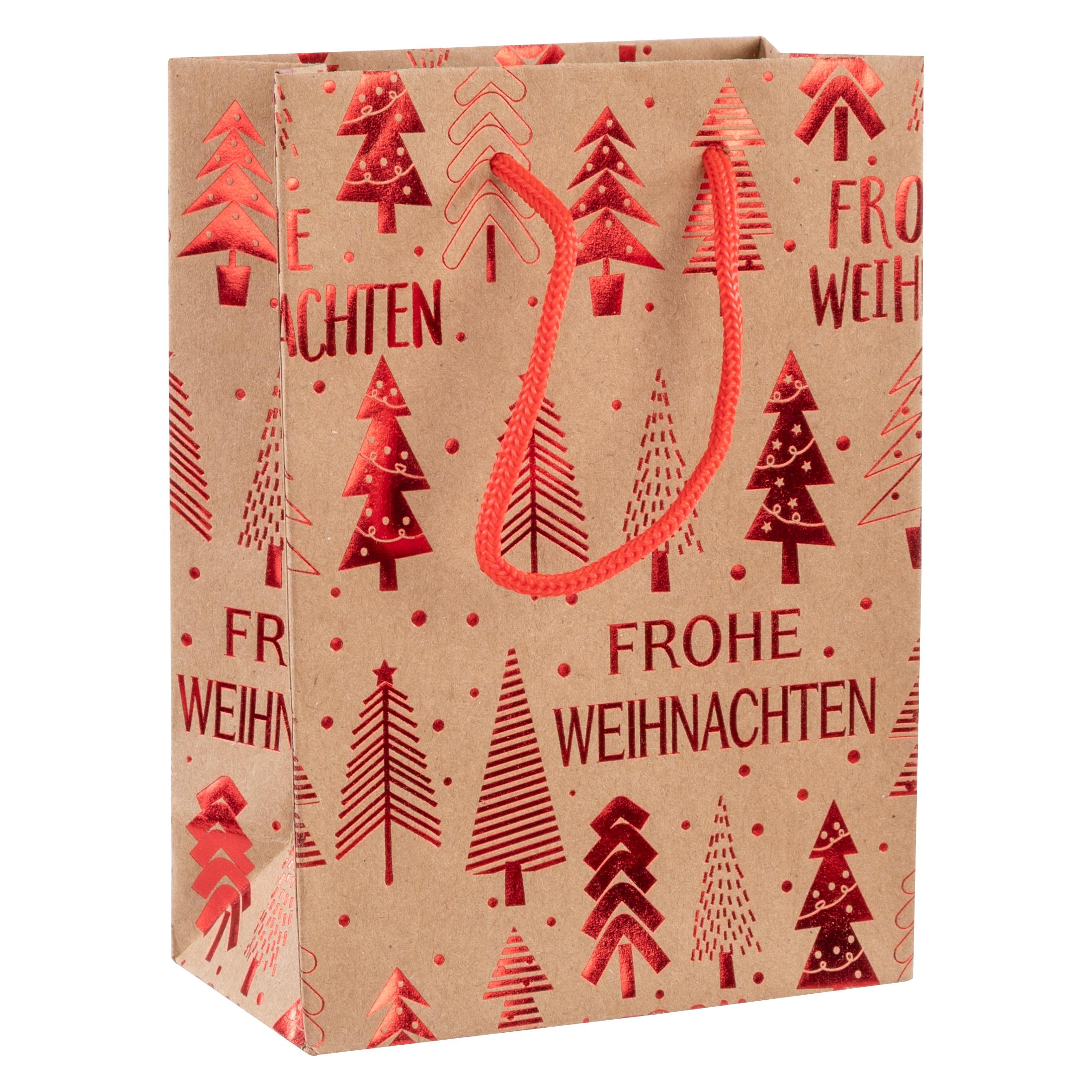 Idena Geschenktasche Frohe Weihnachten rot 11x16x6cm (1x) (77486151)