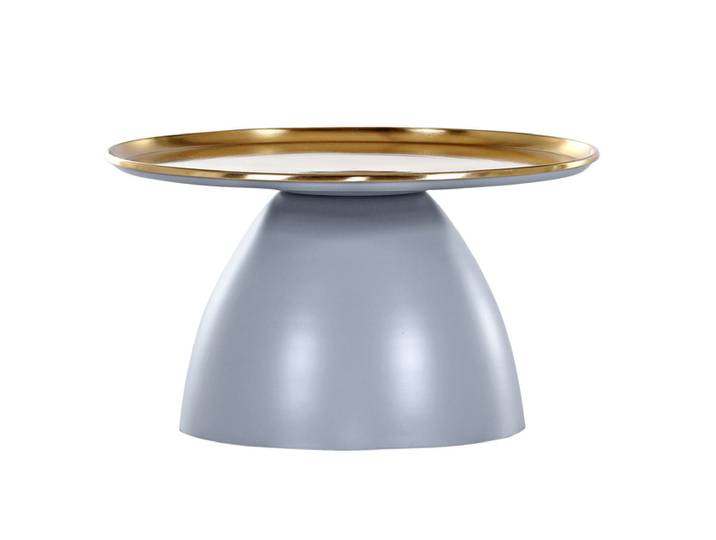 Couchtisch MURPHY Metall grau/goldfarbig Durchmesser 63 cm