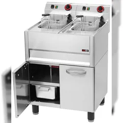 A&S polarny Gastro Elektro Doppel-Fritteuse Standgerät Unterbau 2x13 Liter 660x600x860 mm