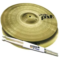 Paiste PST3 13 Zoll Hi-Hat Becken mit Drumsticks (13", Becken, HiHat), Becken