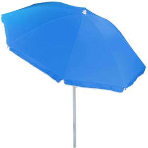Relaxdays Sonnenschirm 10020901_126, rund, Ø 180cm, blau, neigbar, höhenverstellbar
