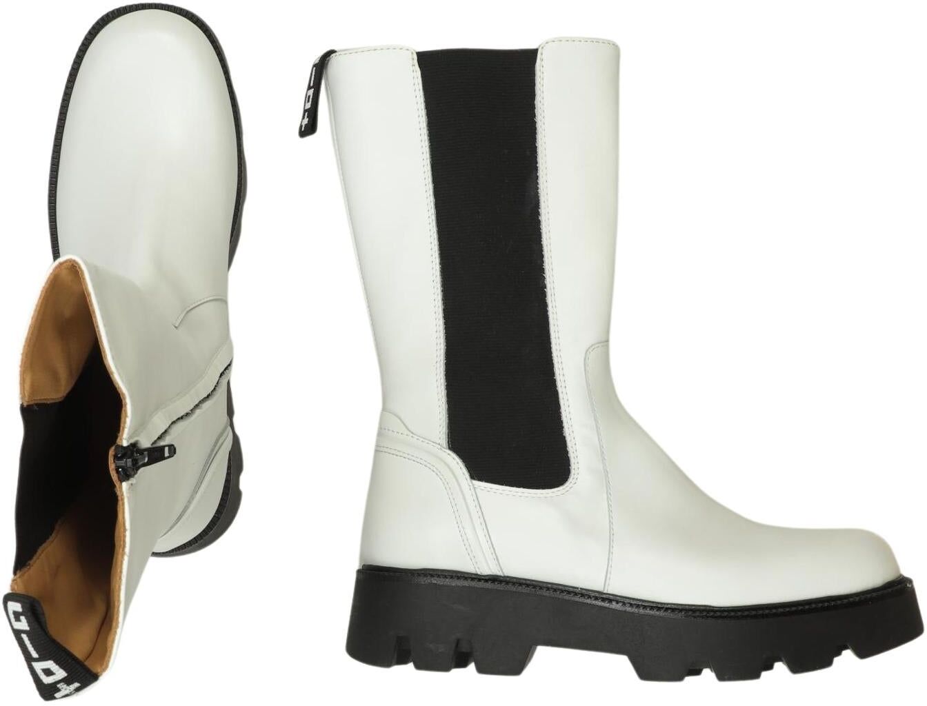 Gio+ Damen Stiefel, Weiß, Gr. EU 39, Leder - Second Hand
