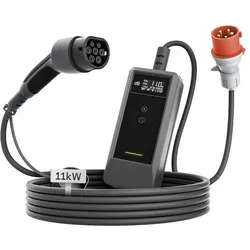 Dé, Elektroauto Ladestation, Tragbares Ladegerät für Elektroautos, 11 kW, 15 m Kabel (11 kW)