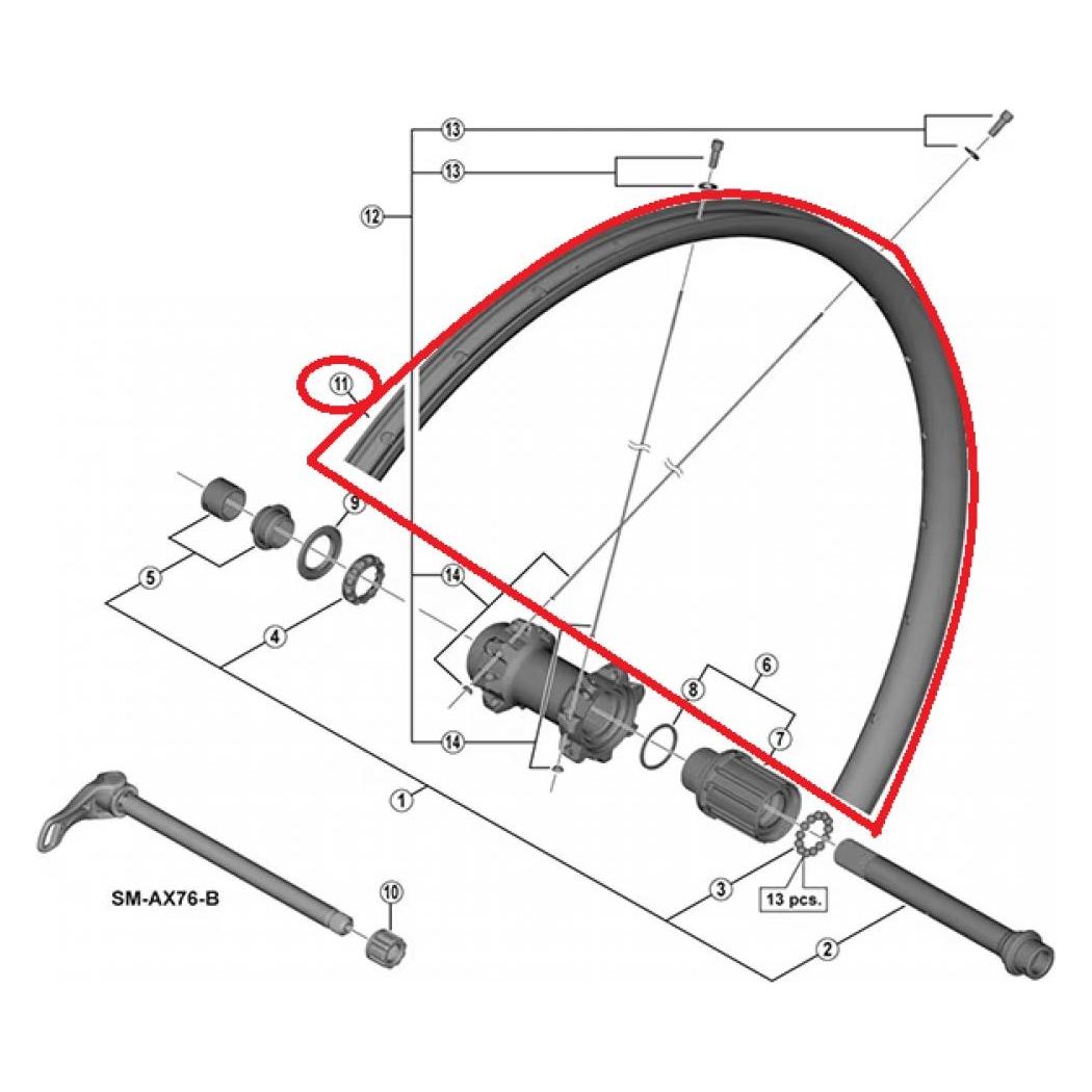 Shimano Felge WH-M8000 VR/HR 27,5" (27.50") (39177224)