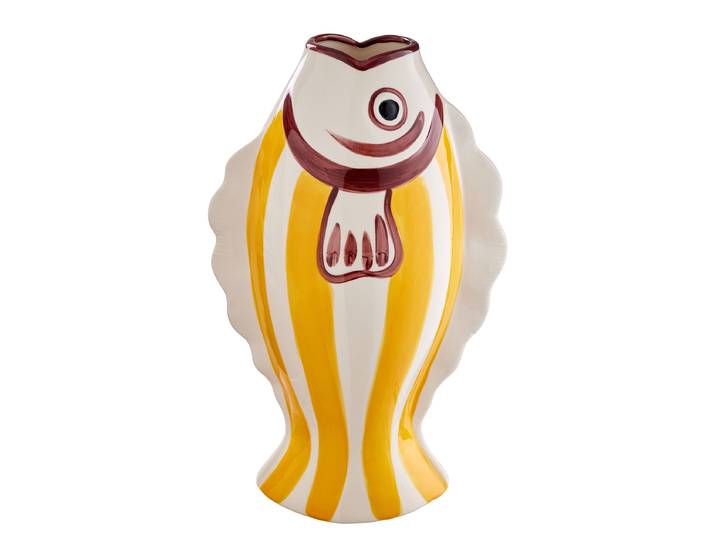 Vase poisson 25 x 43 x 16cm Jaune/Jaune