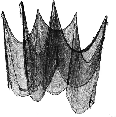 Inspire Curations Black Halloween Gauze Cloth Halloween Gauze Creepy Spider Web Fabric For Haunted House & Party Decor mesh 76cm X 183cm