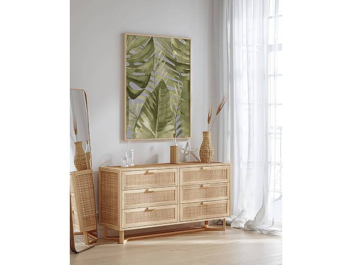 Bild Palm Banana Leaves Buche Massiv, lackiert Acrylglas Multicolor 73 x 93cm