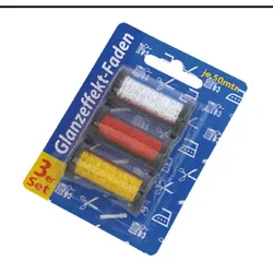 Glanzeffekt-Faden, 3er Set
