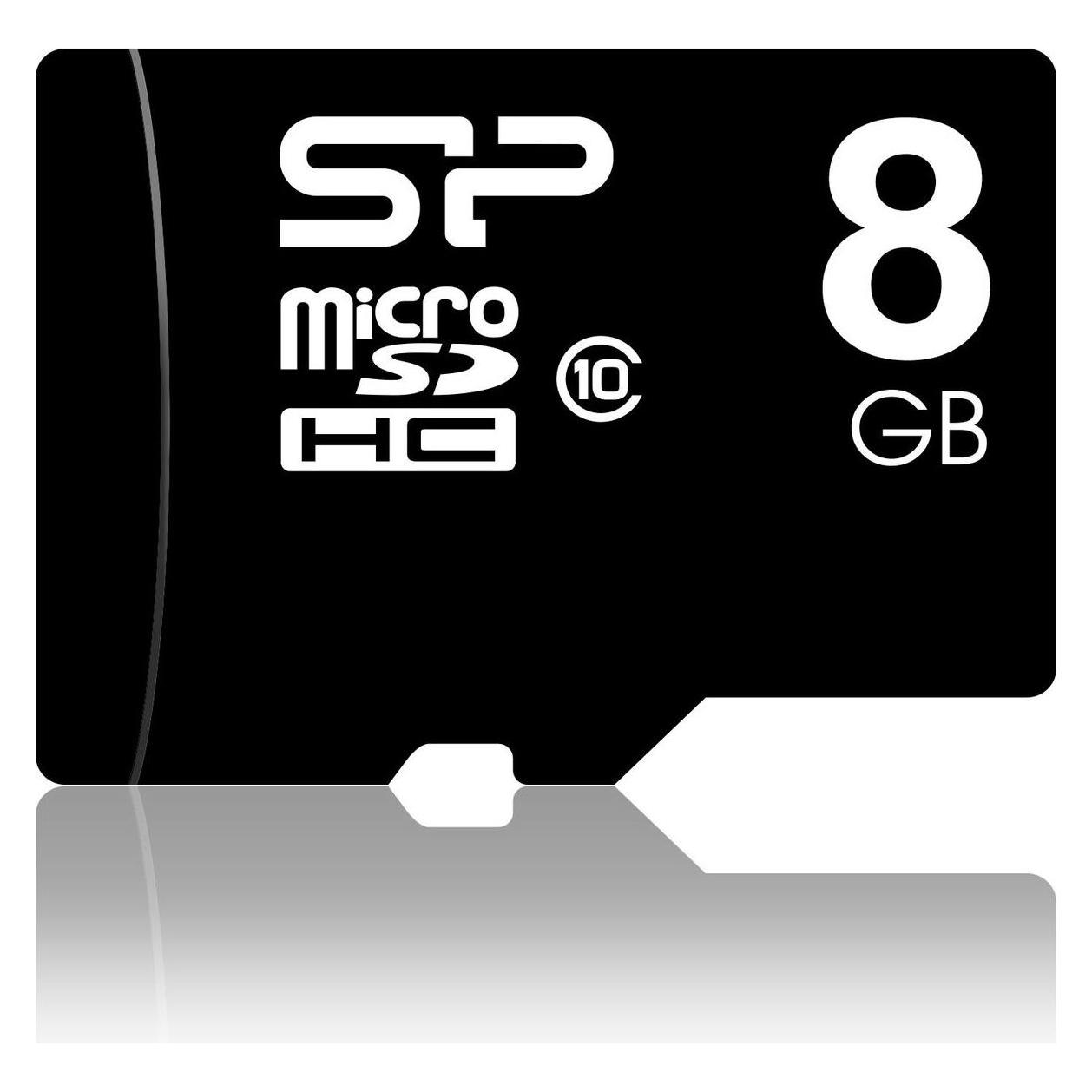 Silicon Power MicroSD Card SDHC CL.10 inkl. Adapter (8 GB, microSDHC, U1, UHS-I) (SP008GBSTH010V10SP)