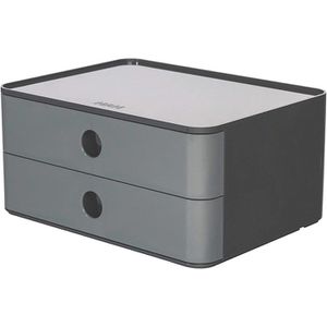 Han Schubladenbox 1120-19, Smart-Box Allison, A5, 2 Fächer, Kunststoff, geschlossen, granite grey