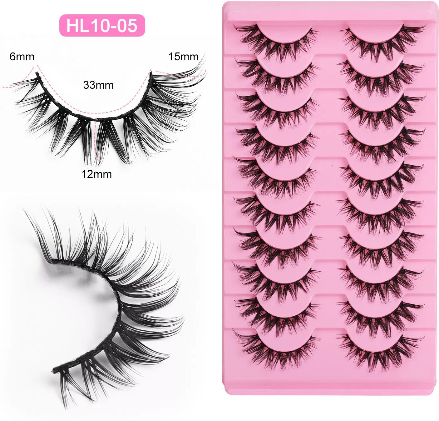 INF Faux cils naturels HL10-05 (10 paires)