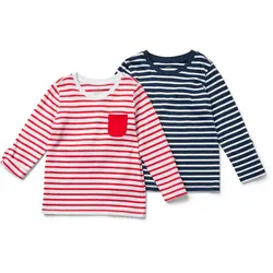 Tchibo - 2 Kinder-Langarmshirts - Gr. 98/104 - weiß