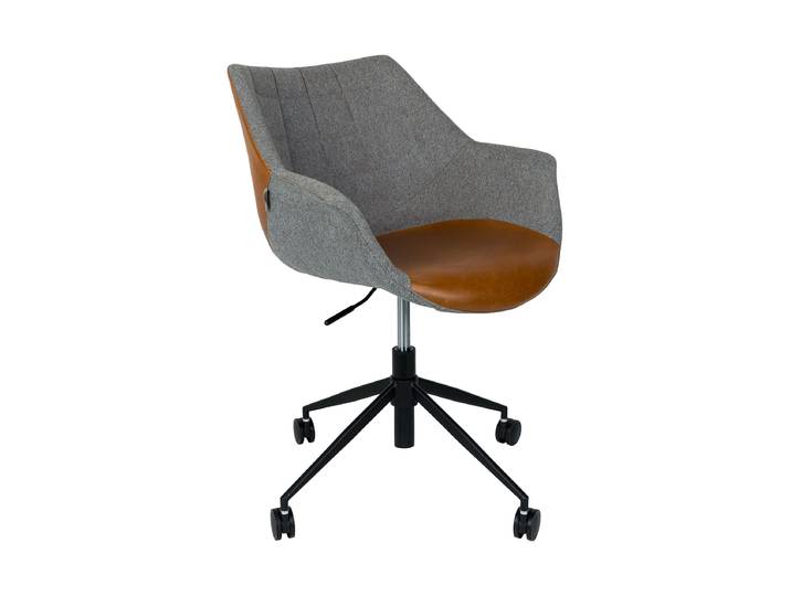 Design Bürostuhl „Doulton“ Grau, Schwarz, Braun Zuiver