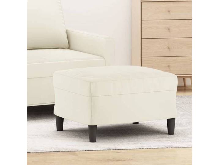 Repose-pied Tabouret-Pouf Crème 60x50x41 cm Velours SHL63282