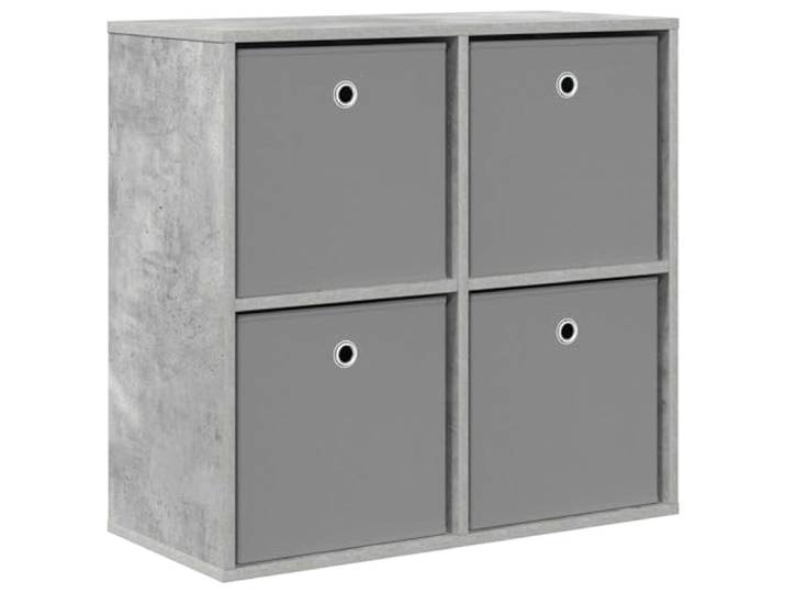 Sideboard mit Schubladen Beton Grau 68,5 x 32 x 67 cm Holzwerkstoff Regale flexibel, Stauraum, versenkte Griffe, minimalistisch, Wohnzimmer, Loft, stabil, langlebig