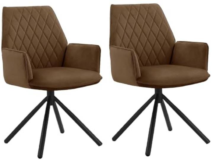 Preston Esszimmerstuhl 2er Set aus Stoff rost