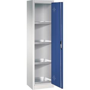CP-Möbel Umweltschrank 8901-315, lichtgrau / blau, 4 Wannenböden, 50 x 195 x 50cm